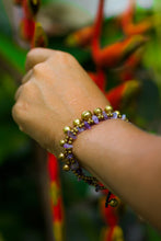 purple stone boho chic bracelet for women