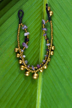 purple stone boho chic bracelet for women