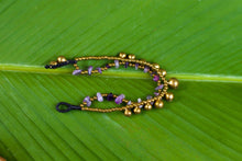 purple stone boho chic bracelet for women
