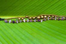purple stone boho chic bracelet for women