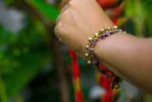 purple stone boho chic bracelet for women